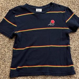 Striped navy blue shirt